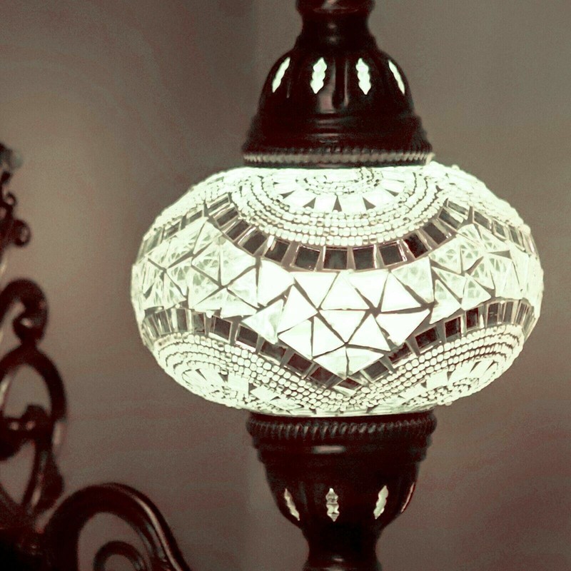 Enva Turkish Moroccan Mosaic Tiffany Style Wall Sconce Light Night