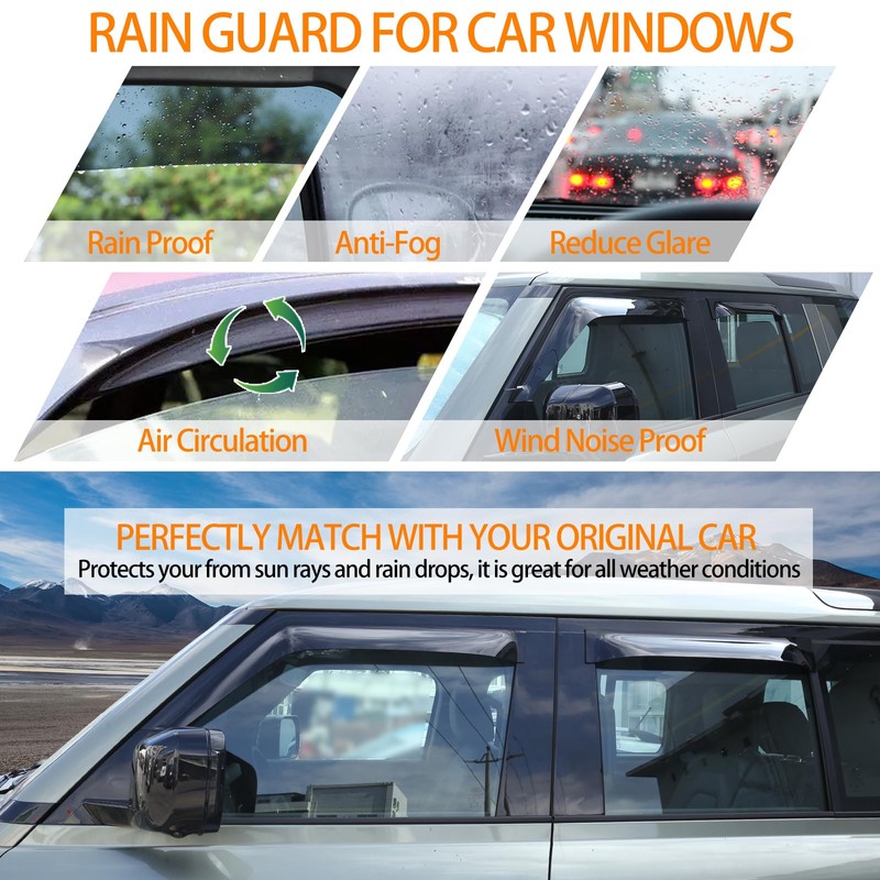 Compatible with Land Rover Defender 110/130 2020-2024 Side Window Deflectors,