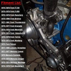 WeiSen 1 Groove Water Pump Pulley V-Belt Compatible with Ford 1969-UP Small Block 302 351w 351C 351W 351M 400M V8 5.0L