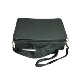 Professional Barber Clipper Case, Black Reinforced Fabric, Multi-Compartment Storage, Customizable Organization, Portable with Shoulder Strap, Made in USA