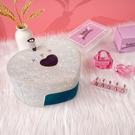 BOMOQING UV LED Nail Lamp, Rechargeable Cordless UV Light for Gel Nails, 86w Diamond Nail Dryer with a Handheld Nail Light, Professional Quick Dry Curing Lamp with 3 Timer Setting for Salon & Home Use