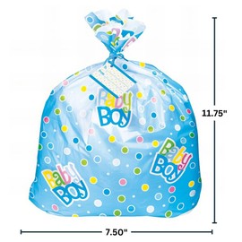 Extra-Large Blue Polka Dots Gift Bag for Baby Shower - 44" x 36" (1 Pc) - Ideal for Grand Gifts & Bundles.