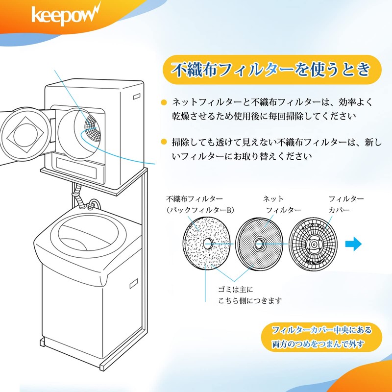 KEEPOW Panasonic Non-woven Fabric Filter for Clothes Dryer Back Filter