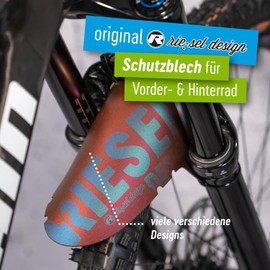 Riesel Design® MTB Mudguard Set (1 x kol:OSS + 1 x Mud:pe) with Cable Ties/Stylish MTB Mudflap/Mountain Bike Mudguard as Splash Guard for All Wheel Sizes