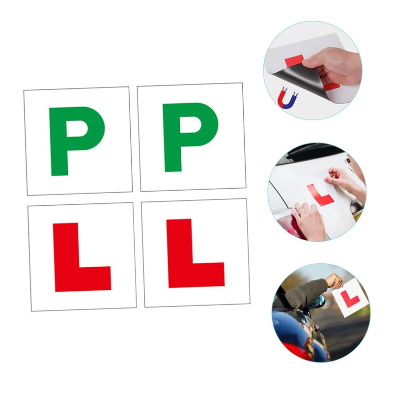 ABOOFAN 4pcs Car Magnets Red Learner Driver Signs Easy Stick