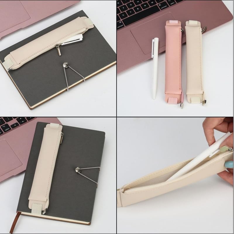 Kryzalite 2 Pack Elastic Leather Notebook Pencil Case Marker Pen