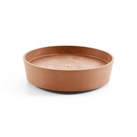 Ecopots Recycled Plastic Round Flower Pot Planter Saucer with Wheels, 13.5", Terracotta