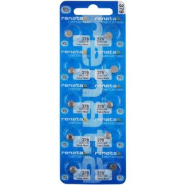 Renata 379 SR521SW Batteries - 1.55V Silver Oxide 379 Watch Battery (10 Count)