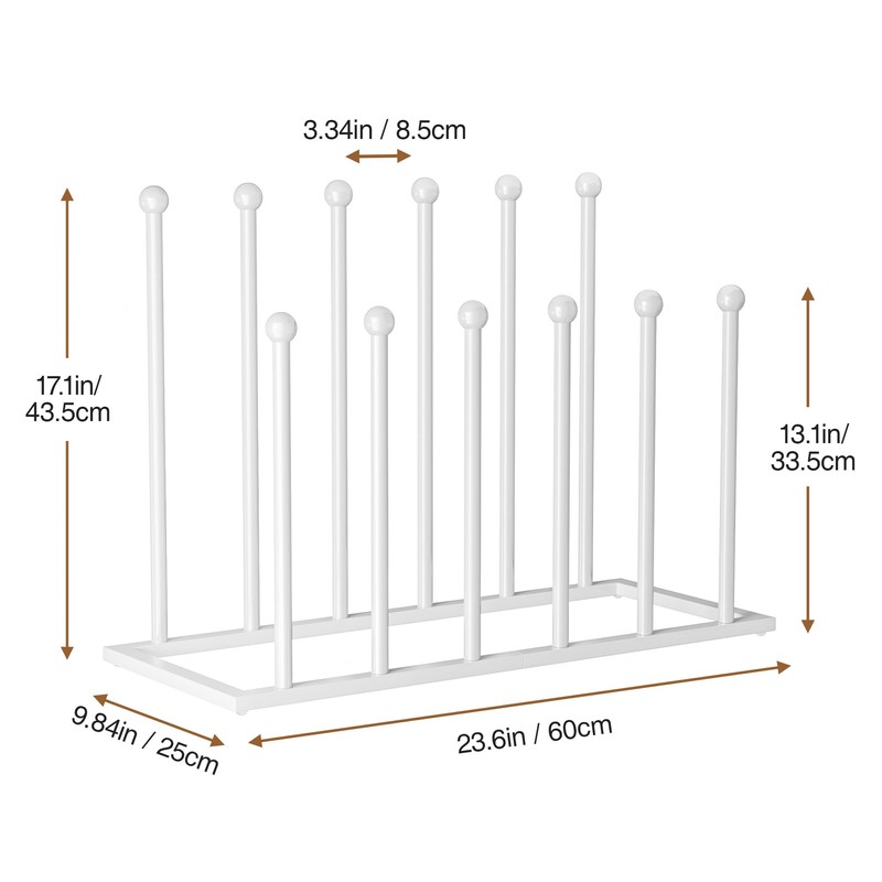 pickpiff Free Standing Shoe Racks - White Metal Boot Rack