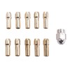 IWOMA 11PCS Brass Collet FitsDremel Rotary Tools Including 0.5/0.8/1.0/1.2/1.5/1.8/2.0/2.4/3.0/3.2mm 11