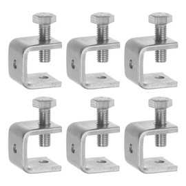 sourcing map 6Pcs Stainless Steel C Clamps Mini 0.79" Wide Jaw Opening Small Metal U Clamp for Woodworking Welding Building Household Mounting