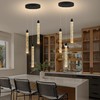 3-Lights High Ceiling Crystal Staircase Chandelier Black Pendant Lights Modern