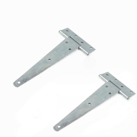 2 Pcs T Strap Shutter Hinge Shed Barn Straps Door Hinges 2 Inch to 12 Inch– Black/White Barn Door Gates Tee Hinge Iron 8 Sizes for Choice