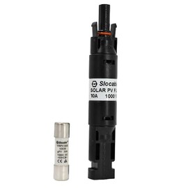 HandGold 1000V 10A Solar Waterproof Fuse Holder, IP68 Fuse for Inverter Solar System Protection (10A)