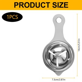 Lotsdonxia Stainless Steel Egg Separator – Yolk and Egg White Filter Kitchen Baking Tool Food-Grade Durable Egg Separator for Easy Separation (Silver)