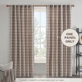 Madison Park Anaheim Cabin Plaid Curtain Window, Thermal Insulated Fleece Lining, Living Room Decor Light Blocking Drape for Bedroom, 1-Single Panel Pack, 50" x 95", Rod Pocket, Brown