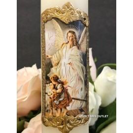 Guardian Angel Holy Cirio Candle Paschal Angel De La Guarda Vela Pascual 8"×2"