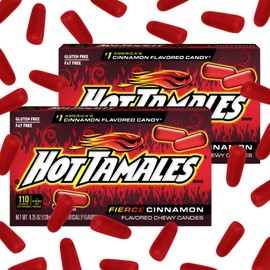 Hot Tamales Fierce Cinnamon Candy, 2 Pack Hot Cinnamon candy 4.25oz Each, Ideal for Cinnamon Candy Lovers and Fans of Hot Tamales, Perfect Hot Tamales Candy for Snacking, Sharing, Parties, or Gifting