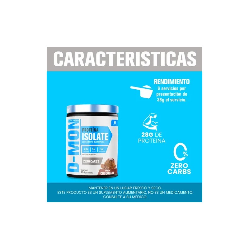 Proteína Whey Hs Hidrolizada Isolate D-mon 250g 6 Servicios
