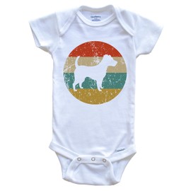Jack Russell Terrier Vintage Retro Dog Circle Icon One Piece Baby Bodysuit, 24 Months White