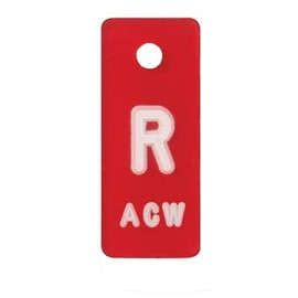 X-Ray Markers (Mark-Clear Plastic) - Red, White Letters, Right ONLY, 3/8" Lead Letter "R"