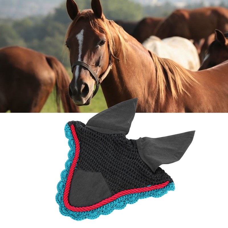 Horse Ear Net Bonnet Soft Comfortable Breathable Knitted Horse Fly