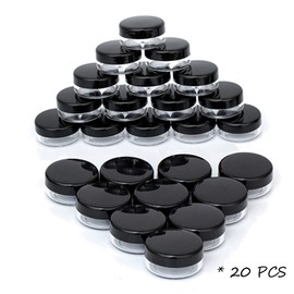 10 Gram Cosmetic Containers 20pcs Sample Jars with Lids Plastic Makeup Sample Containers BPA Free Pot Jars