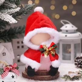 Frienda 17cm Doll Outfits Set Christmas Doll Clothes Include Red Santa Claus Cape with Bells Bow, and Black Boots, Santa Themed Outfits Bundle for 6.7" Dolls, Clothes Only No Dolls