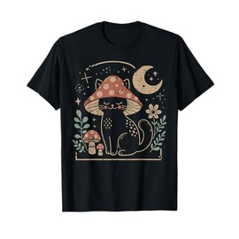 Cat Mushroom Hat Cottagecore Kitten Kitty Women Girls Kids T-Shirt