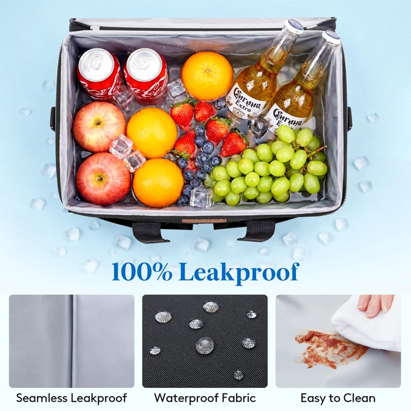 Lifewit Insulated Cool Bag with 30-Can Capacity, Black