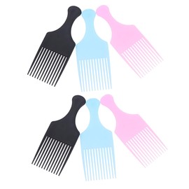 FRCOLOR 6pcs Wide Tooth Combs for Hair Detangling and Styling Smooth Rake Combs for Long Thick Hair Salon Professional Tools Black of Each Color