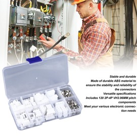 SEAFRONT 2P-4P VH3.96 Connector Kit 120pcs 3.96mm Housing Plug Straight Pin Female Screw Terminal Block DIY Projects Pin Crimp Pins Kit