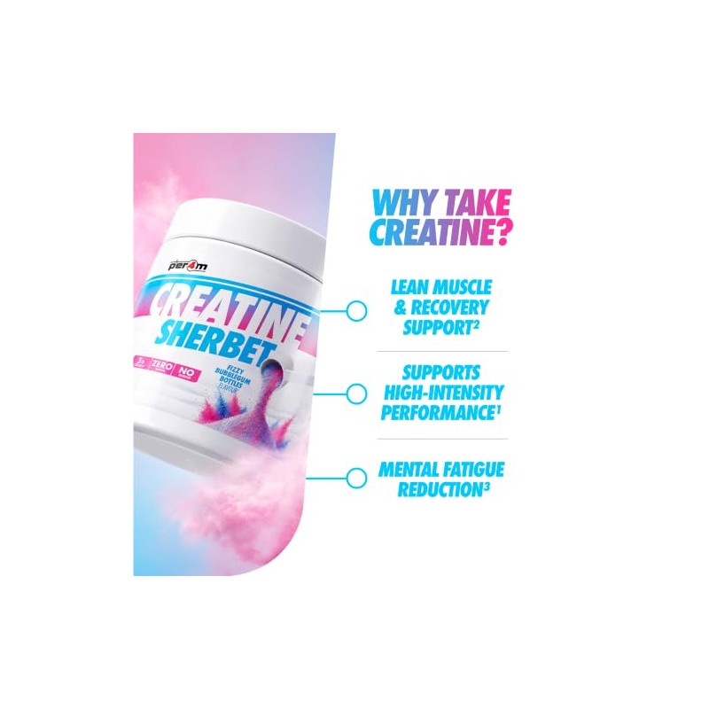 Per4m Creatine Sherbet No Water Required Dry Scoop 5g of