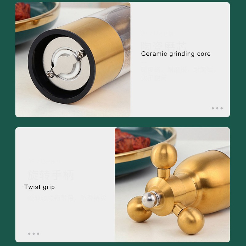Stainless Steel Salt and Pepper Grinder Manual Ceramic Grinding Core