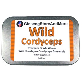 Wild Cordyceps, Whole Himalyan Cordyceps Sinensis Mushroom, Genuine and Very Rare, High Grade, Boost Energy, Reduce Stress for Men and Women, 3 Grams