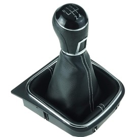 Do!LED Gear Stick Knob Gear Stick Gaiter Frame 5 Gears White Stitching
