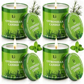 Outdoor Citronella Candles - Essential Oil Soy Wax for Patio & Camping