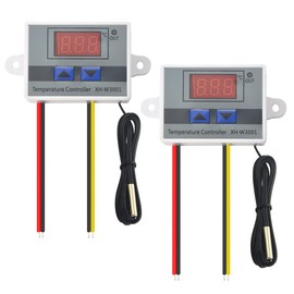 XINGYHENG 2 Pieces XH-W3001 DC 12V 120W 10A Microcomputer Digital Temperature Controller Digital Display Thermostat Control Switch and NTC 10K Thermistor Sensors Digital Temperature Probe (12)