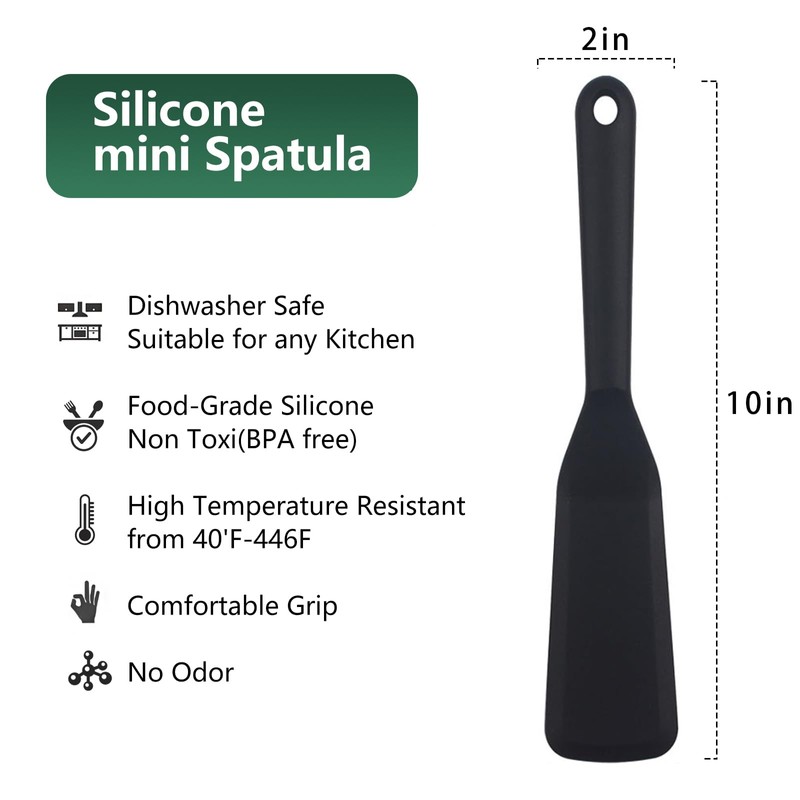 【2 Pack】Plastic Spatula for Nonstick Cookware, Thin Spatulas Silicone Heat