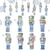 Whaline 24 Pcs Christmas Nutcracker Ornaments Hanging Decoration Blue White