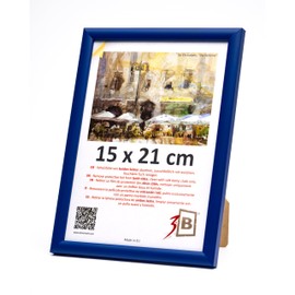 3-B Maui Picture Frame, Dark Blue, 15 x 20 cm, Wooden Frame, Photo Frame, Portrait Frame with Acrylic Glass