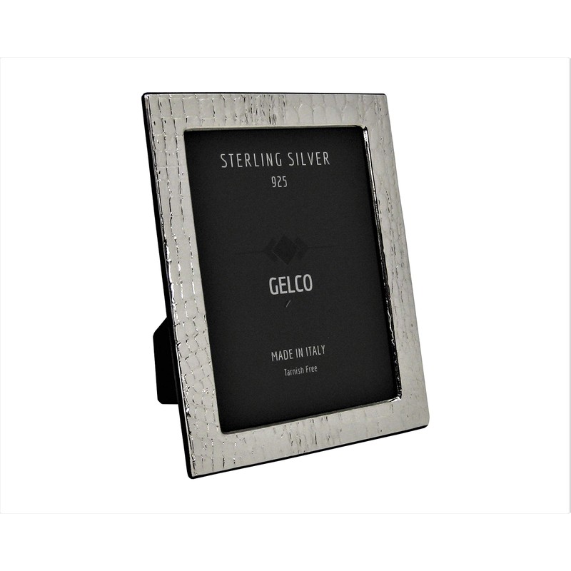 Gelco Italian 925 Sterling Silver & Wooden Back Leather Design