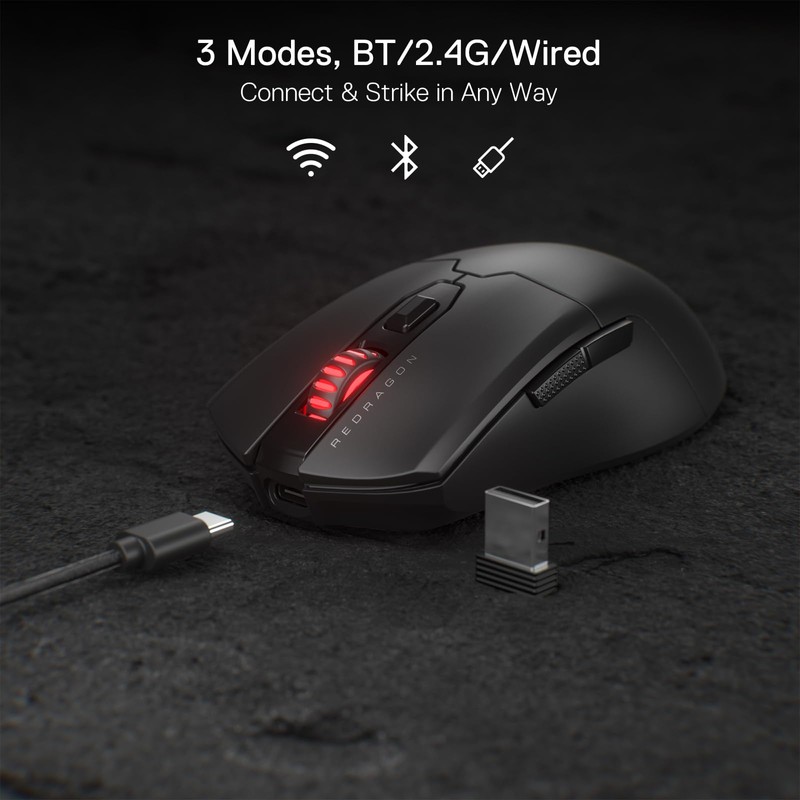 Redragon M995 Wireless Gaming Mouse, 26000 DPI Wired/Wireless Gamer Mouse
