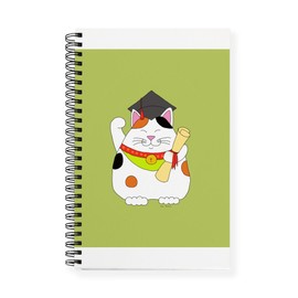 CafePress Graduation Maneki Neko Spiral Bound Journal Notebook, Personal Diary, Dot Grid