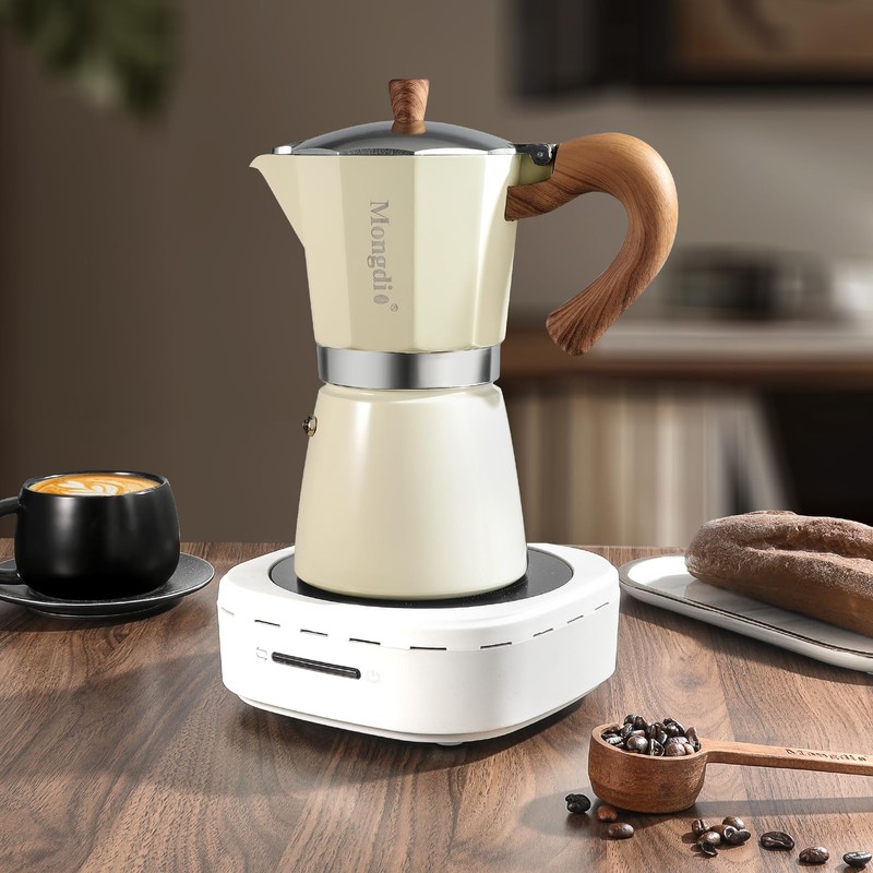 Mongdio Stovetop Espresso Maker Moka Pot, Cuban Coffee Maker Stove