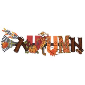 Autumn Stacked Statement 3-D Title Sticker