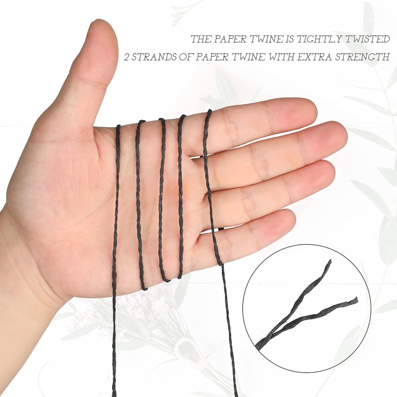 G2PLUS 200M Black Paper String - Raffia Paper Ribbon -