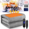 Car Heated Blanket Warm 12V Artificial Fleece Temperature Control Heating