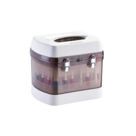 DOMPEL Nail Polish Organizer & Transport Case, Capacity For 68 Bottles, 150 Ml Acetone, Utensils, Cotton, Scissors And Accessories, Professional Use, Model 992 (White)