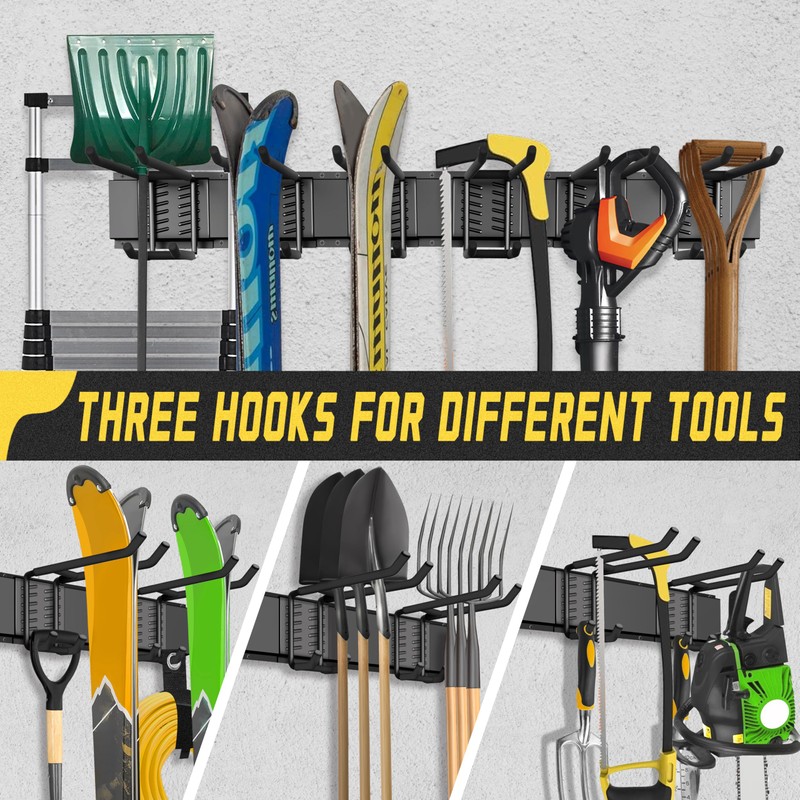 klasit Garage Wall Organizer,12Pack Carries 600 lbs,Garden Tool Organizer 49.5in